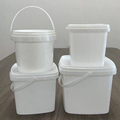 사용자 정의 색상 인쇄 로고 스냅 조직을 위한 손잡이와 함께 평면 플라스틱 버킷