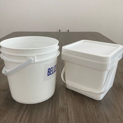 블루 컬러와 인쇄 패턴으로 4L 평면 플라스틱 버킷 음식 컨테이너를 사용자 정의