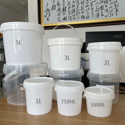 식품 보관용 뚜?? 과 손잡이가 있는 1L 2L 3L 4L 5L 둥근 플라스틱 버킷