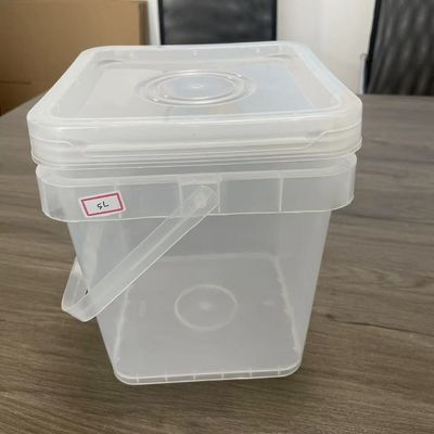 사용자 지정 식품 포장 5L 평면 플라스틱 버킷, 쉽게 열 수 있는 디자인과 IML 인쇄