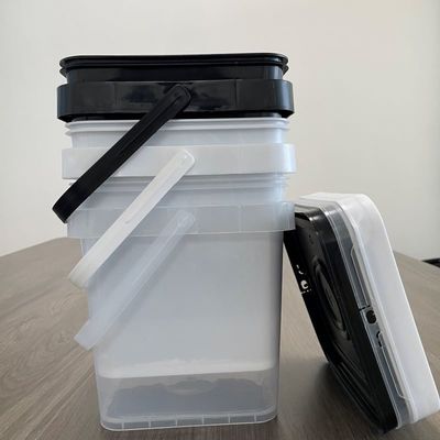 사용자 지정 식품 포장 5L 평면 플라스틱 버킷, 쉽게 열 수 있는 디자인과 IML 인쇄