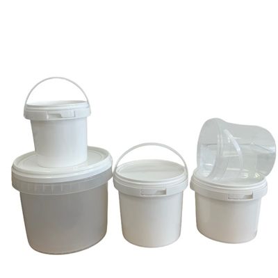 쉽게 열 수 있는 투명 하얀색 1L 2L 5L 식품용 플라스틱 버킷
