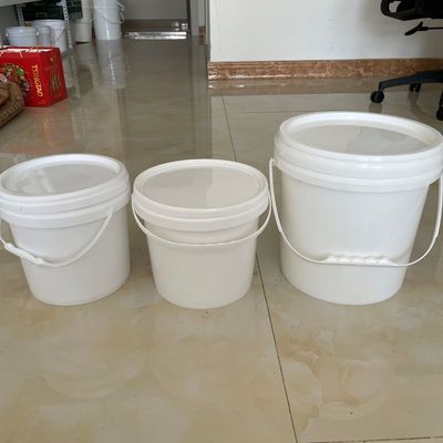 1.0-2.5MM 두께 맞춤형 플라스틱 페인트 버킷 5L PP 팩 백색 둥근 컨테이너