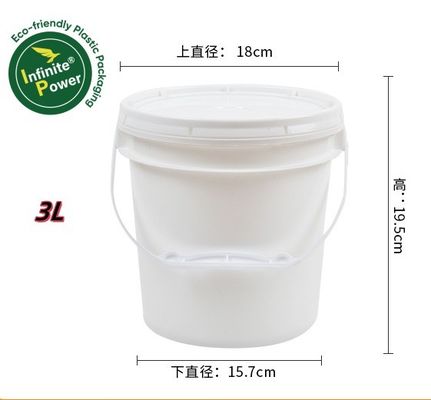 1.0-2.5mm 두께 3 리터 플라스틱 버킷 식품 등급 버터 버킷