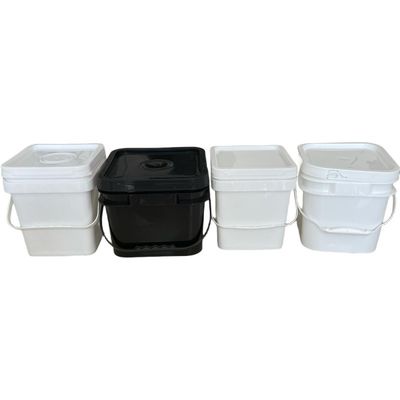 10KG 10 리터 평방 버킷 플라스틱 버킷 음료 실크 스크린 / 열 전송 / IML 인쇄