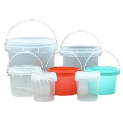 뚜?? 과 손잡이가 있는 플라스틱 버킷 1L-5L 용량 플라스틱 버킷 1.0-2.5MM 두께