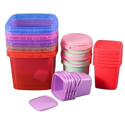뚜?? 과 손잡이가 있는 플라스틱 버킷 1L-5L 용량 플라스틱 버킷 1.0-2.5MM 두께