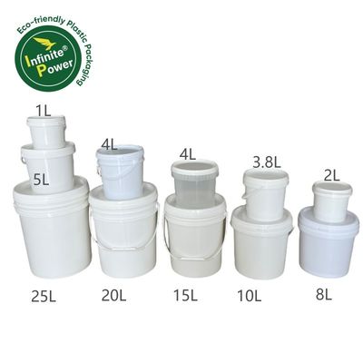 커버 1L 2L 3L 4L 5L와 무료 샘플 포함된 작은 흰색 플라스틱 버킷을 사용자 정의