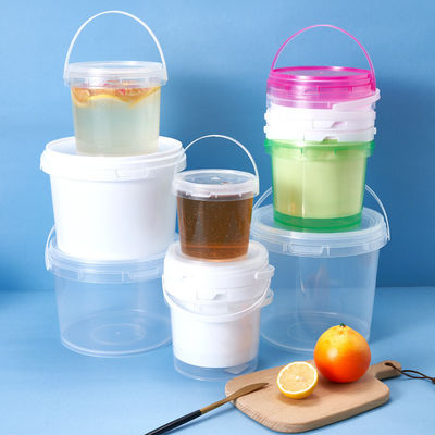 500ml 1L 2L 3L 4L 5L 맑은 플라스틱 버킷 둥근 버킷 내구성 있고 견고한 디자인