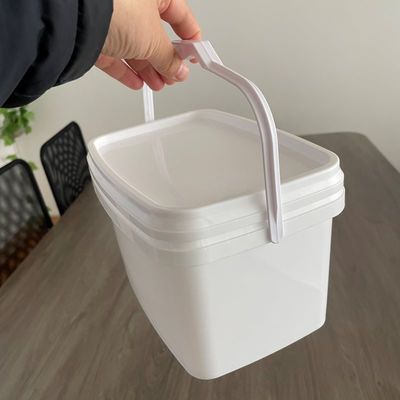 커스터마이징 3L 5L 쉬운 오픈 직사각형 버킷 뚜?? 과 핸들을 가진 플라스틱 버킷