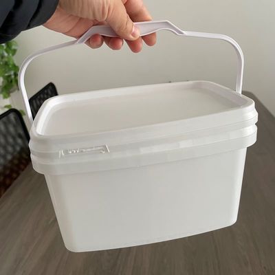 커스터마이징 3L 5L 쉬운 오픈 직사각형 버킷 뚜?? 과 핸들을 가진 플라스틱 버킷