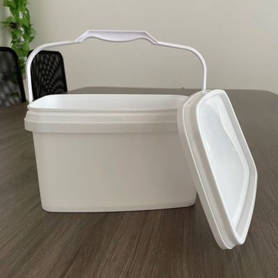 커스터마이징 3L 5L 쉬운 오픈 직사각형 버킷 뚜?? 과 핸들을 가진 플라스틱 버킷