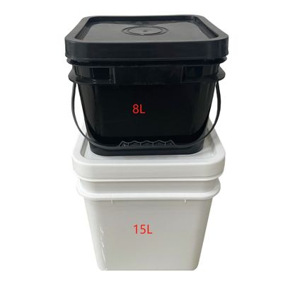 평면 플라스틱 버킷 1L / 2L / 3L / 4L / 5L 덮개로 정사각형 플라스틱 버킷
