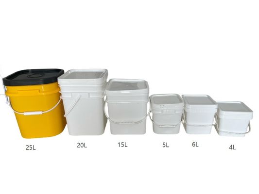 폴리프로필렌/HDPE 정사각형 플라스틱 버킷 뚜?? 과 손잡이 사용자 지정 컬러 인쇄