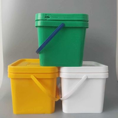 폴리프로필렌/HDPE 정사각형 플라스틱 버킷 뚜?? 과 손잡이 사용자 지정 컬러 인쇄