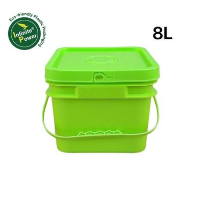 폴리프로필렌/HDPE 정사각형 플라스틱 버킷 뚜?? 과 손잡이 사용자 지정 컬러 인쇄