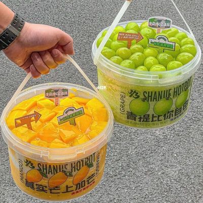 1000ml 맞춤형 욕조 음료 소스 덮개 인쇄 열 전송과 함께 음식 버킷