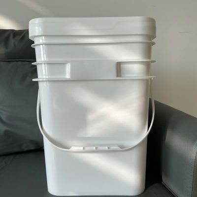 투명한 5L 10L 15L 20L 플라스틱 흰색 정사각형 방울 플라스틱 버킷 GAP/ISO/FDA 인증