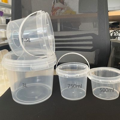 500ml 750ml 1L 1.5L 식품 등급 둥근 플라스틱 버킷 아이스크림 꿀 팝콘과 땅콩 뚜??