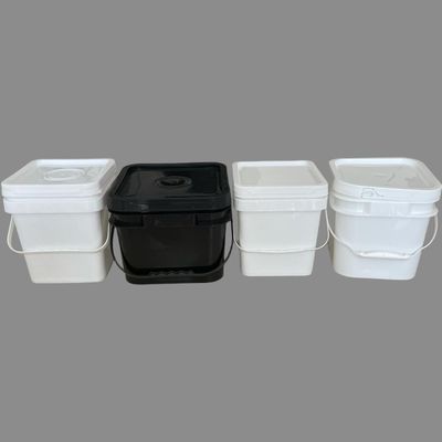 사용자 지정 인쇄 로고 및 디자인으로 5L 6L 8L 10L HDPE 플라스틱 정사각형 버킷을 재활용