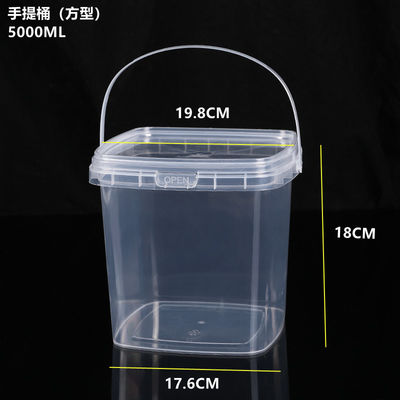 평면 2L 3L 5L 8L 10L 맑은 플라스틱 버킷