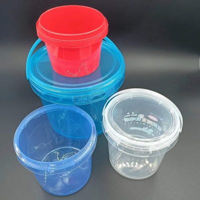 1L 2L 3L 4L 5L 식용 소스와 꿀을 위한 쉽게 열 수 있는 둥근 또는 사각형 플라스틱 버킷