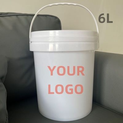 폴리프로필렌 사용자 지정 로고 인쇄 플라스틱 버킷 4L 5L 6L 8L