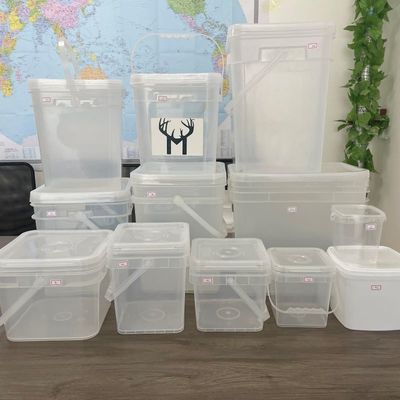 500ml 소스 컨테이너 식품 안전 쉽게 열 수 있는 IML 인쇄와 함께 평면 플라스틱 버킷