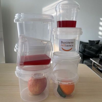 커스터마이징 원형 300ml 500ml 750ml 1L 맑은 플라스틱 버킷 버킷 커스터마이징 크기