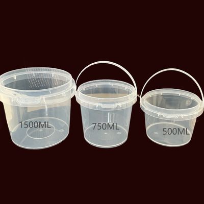커스터마이징 원형 300ml 500ml 750ml 1L 맑은 플라스틱 버킷 버킷 커스터마이징 크기