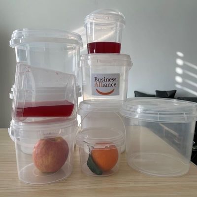 300ml 500ml 750ml 1L 평면 HDPE 플라스틱 버킷 식품 저장 및 포장 디자인