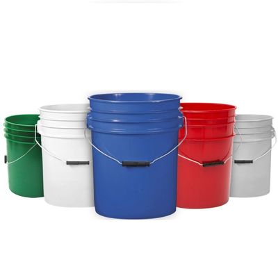 1L-25L 정사각형 플라스틱 버킷은 화학 인쇄 IML를위한 핸들 둥근 흰 버킷과 함께