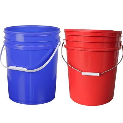 1L-25L 정사각형 플라스틱 버킷은 화학 인쇄 IML를위한 핸들 둥근 흰 버킷과 함께