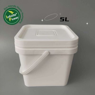산업용 사각형 가축 사료 용기용 투명 또는 흰색 IML 인쇄 플라스틱 버킷