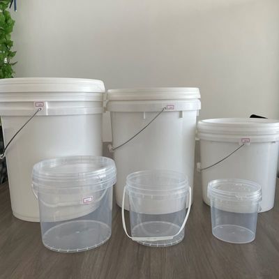300ml-15L 둥근 플라스틱 버킷 뚜?? 과 손잡이 흰색 컨테이너
