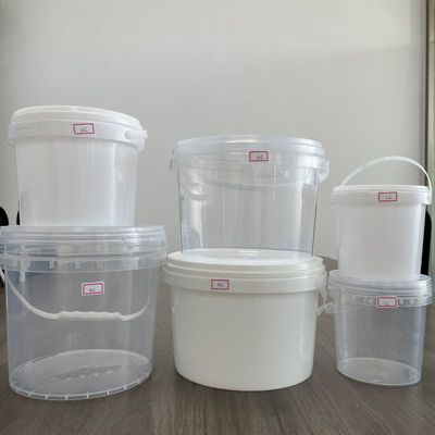 300ml-15L 둥근 플라스틱 버킷 뚜?? 과 손잡이 흰색 컨테이너