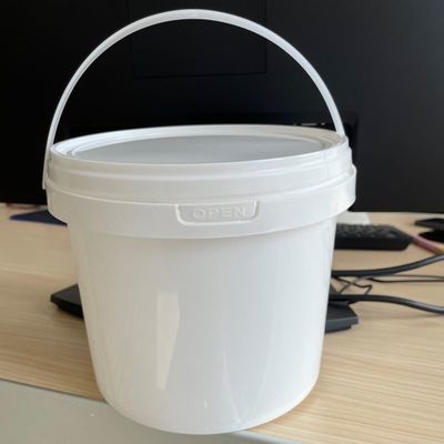 300ml-15L 둥근 플라스틱 버킷 뚜?? 과 손잡이 흰색 컨테이너