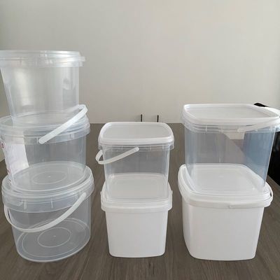 인쇄 실크 스크린 면 캔디 버킷과 공기 밀폐 뚜?? 둥근 맑은 음식 컨테이너
