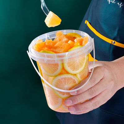 500ml 1500ml 둥근 플라스틱 버킷과 공기 밀폐 뚜?? 투명 및 산업 버킷