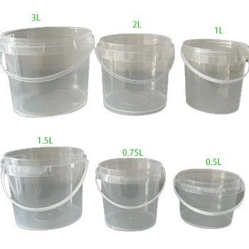 뚜?? 이 있는 둥근 또는 사각형 사용자 지정 플라스틱 용기 300ml 500ml 750ml 1L 맑은 버킷
