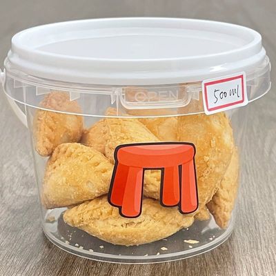 요거트 사탕 바 Plastic Bucket 300ml 500ml 1L 백색 용기 뚜??
