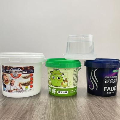 요거트 사탕 바 Plastic Bucket 300ml 500ml 1L 백색 용기 뚜??